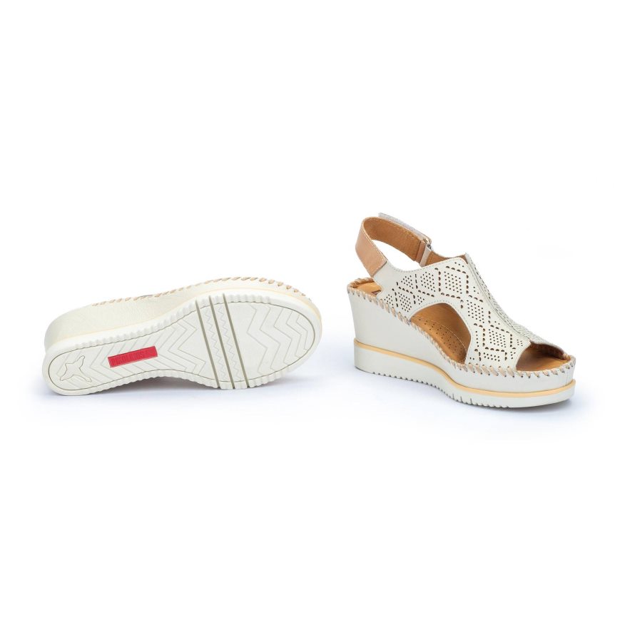 Women's Pikolinos AGUADULCE Wedge Sandals White | NZ Z32Q809